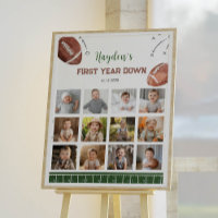 Football Birthday First Year Photo Milestone Sign