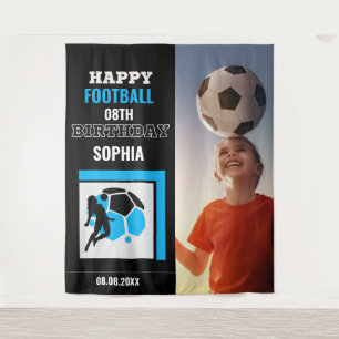 Football Birthday, Football Girl Player Backdrops Tapestry
