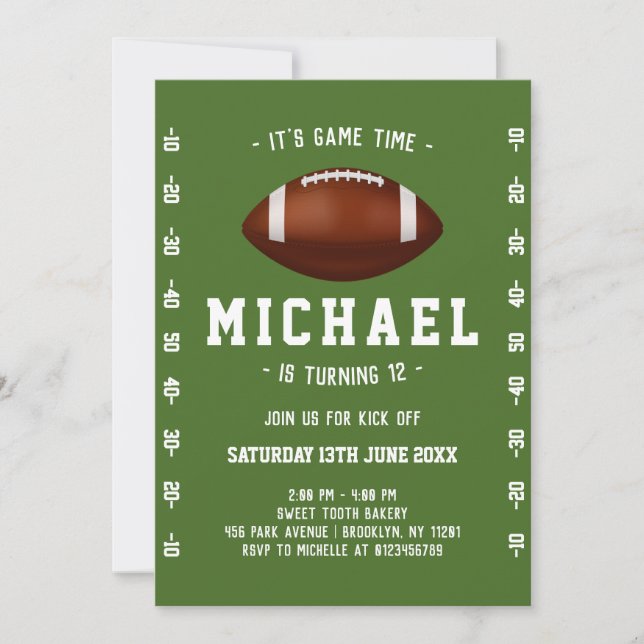 Football Birthday Invitation (Front)