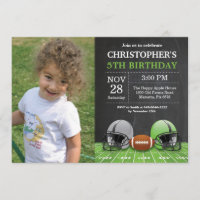Football Birthday Invitation Birthday Party Green