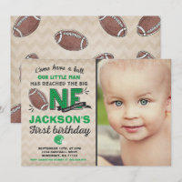 Football Birthday Invitation Football 1st Birthday