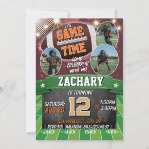 Football Birthday Invitation with photos