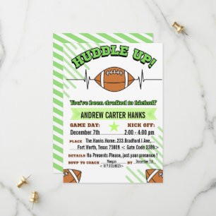 Football Birthday Invitations For Boys Huddle up !
