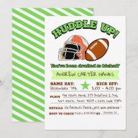 Football Birthday Invitations For Boys Huddle up !