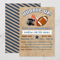 Football Birthday Invitations For Boys Huddle up !