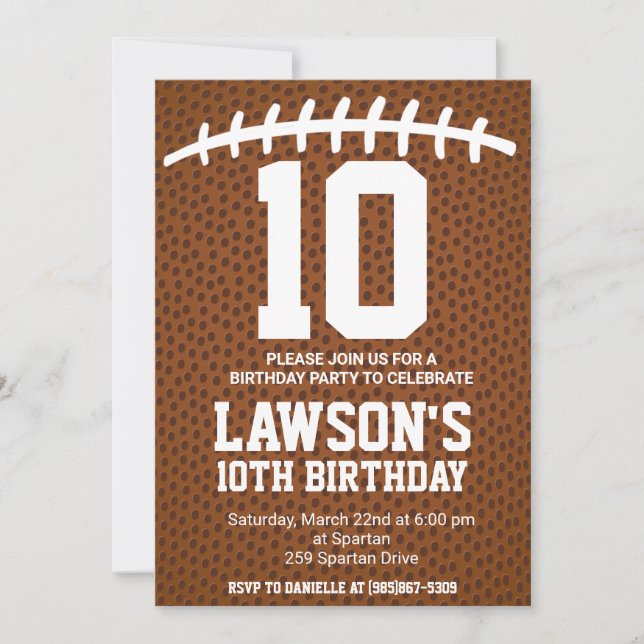 Football Birthday Invite (Front)