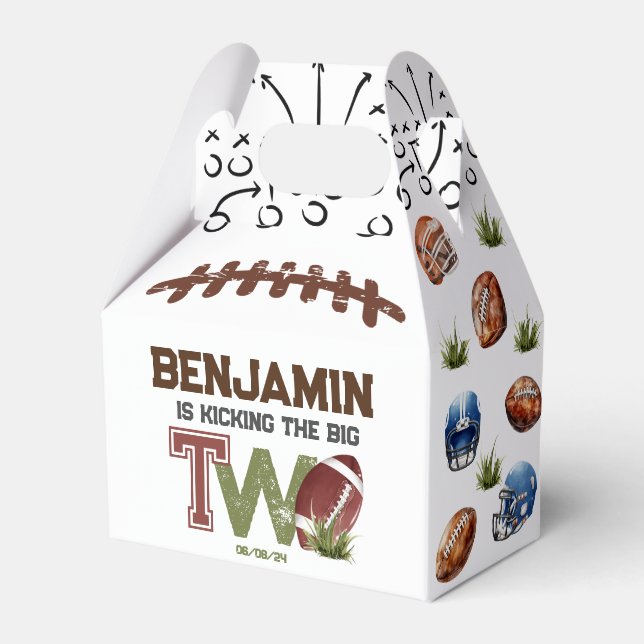 Football Birthday Party  Favor Box (Front Side)