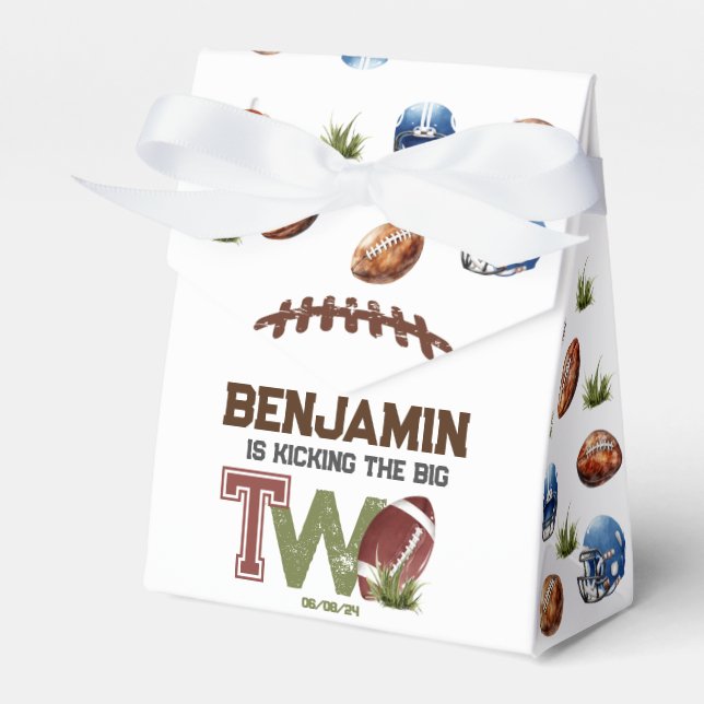 Football Birthday Party Favor Box (Front Side)