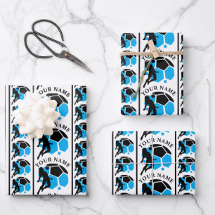 Football Birthday Party, Football Girl Player  Wrapping Paper Sheet