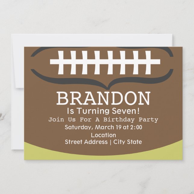 Football Birthday Party Invitation (Front)