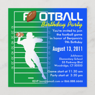 Football Birthday Party Invitation