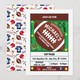Football Birthday Party Invitation