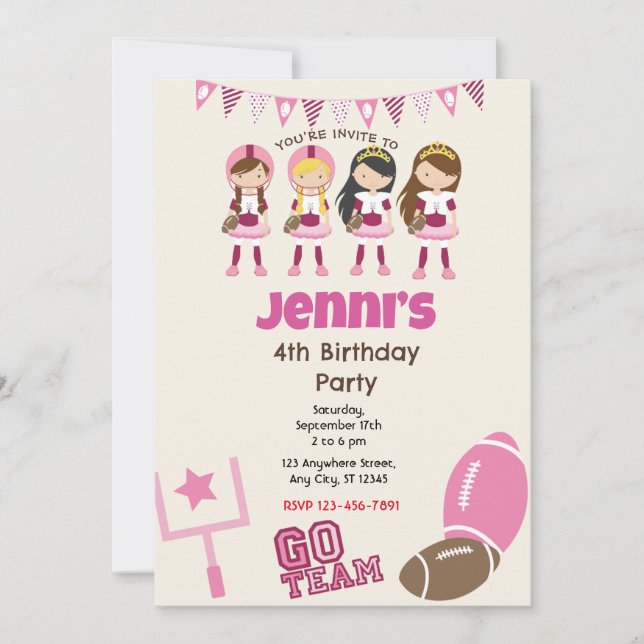 Football  Birthday Party Invitation (Front)