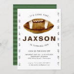 Football Birthday Party Invitation<br><div class="desc">Put your game face on and celebrate with our Football birthday party invitation. It's perfect for any age and any football themed party. Add your custom wording to this design by using the "Edit this design template" boxes on the right hand side of the item, or click the blue "Customize...</div>