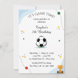 Football Birthday party Invitation template digite