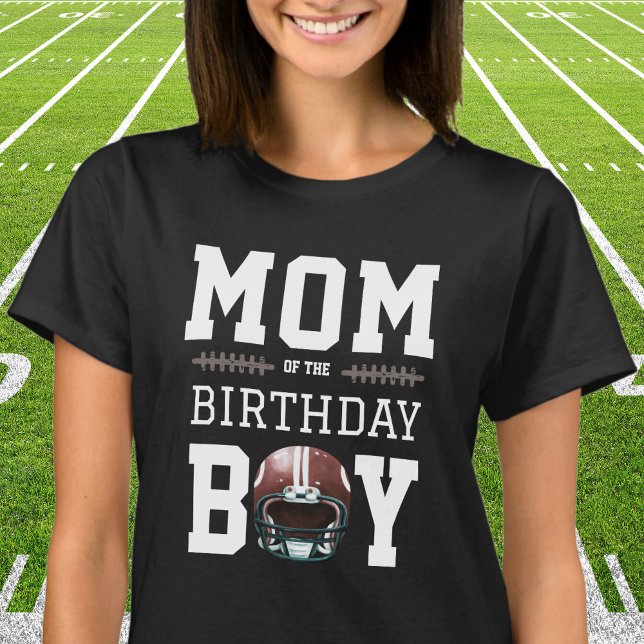 Football Birthday Party Mom T-Shirt (Mom of the Birthday Boy - First year down Football inspired birthday party)
