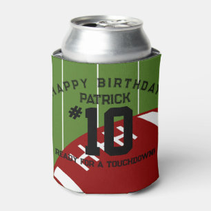 Football Birthday Party Personalized Banner Can Cooler