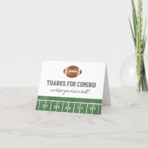 Football Birthday Party Thank You Card