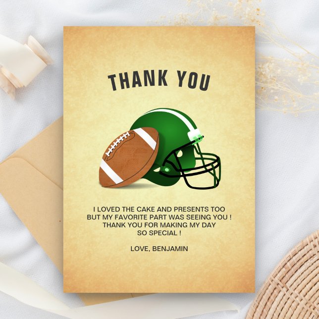 Football Birthday Party Thank You Card (Creator Uploaded)