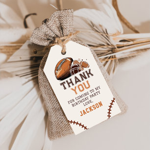 Football Birthday Party Thank You Gift Tag