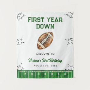 Football Birthday Party Welcome Sign Tapestry