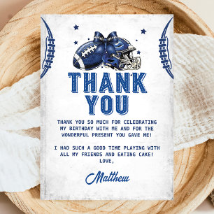 Football Birthday Thank You Card