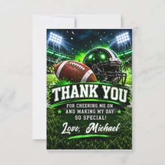 Football Birthday Thank You Card | Touchdown Sport