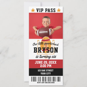 Football Birthday Ticket Invitation