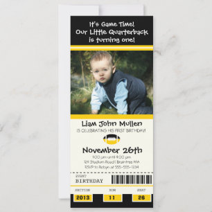 Football Birthday Ticket Invitation