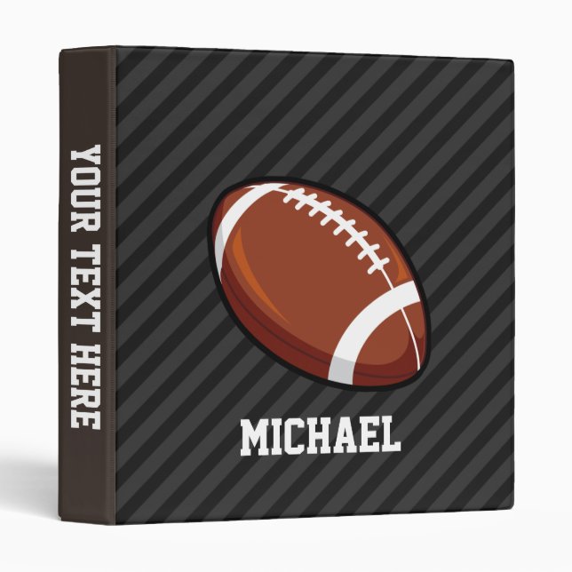 Football; Black & Dark Grey Stripes Binder (Front/Spine)