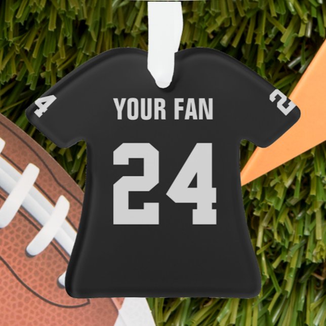 Football Black & Silver Jersey Ornement (Créateur téléchargé)
