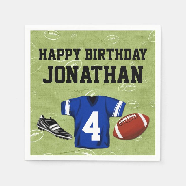 Football Blitz Kids' Birthday Party Napkin (Front)