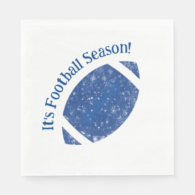 Football Blue and White Napkin (Front)