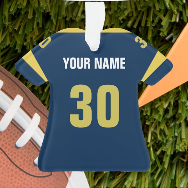 Football Blue & Gold Jersey Ornement (Créateur téléchargé)