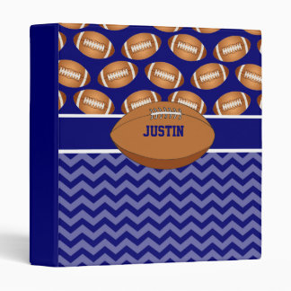 Football Blue Personalized Binder