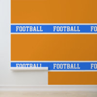FOOTBALL Bold Bright Blue White Stripes On Orange
