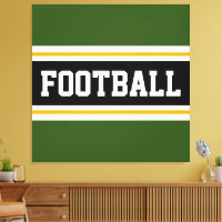 FOOTBALL Bold Green Black White Yellow Stripes