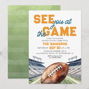 Football Bowl Game Tailgating Party Invitation