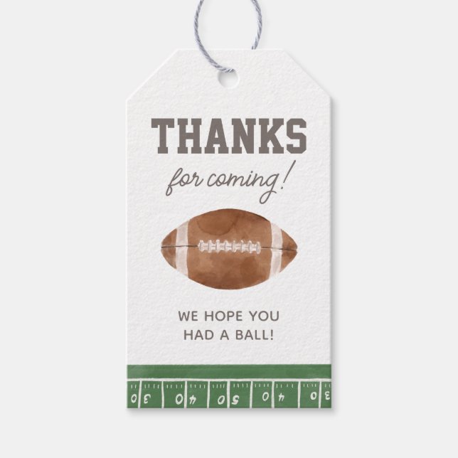 Football Boy Birthday Party Favour Tags (Front)