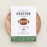 Football Boy Birthday Party Invitation<br><div class="desc">It's game time! Celebrate your little one's birthday with this football themed invitation!</div>