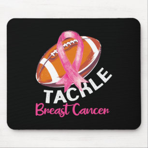 Football Breast Cancer Awareness for Husbands Men Mouse Pad