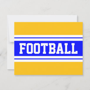 FOOTBALL Bright Blue Orange White Racing Stripes Card