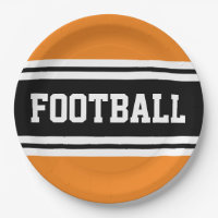 FOOTBALL Bright Orange Black White Racing Stripes