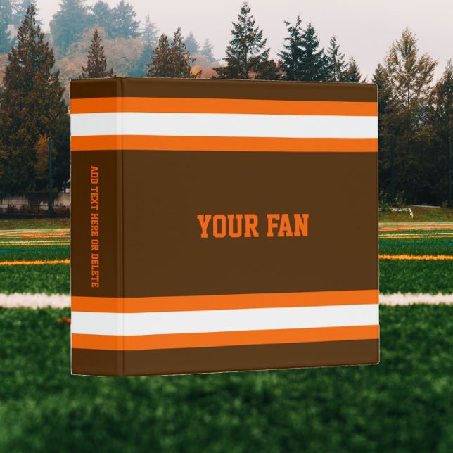 Football Brown, Orange & White Personalized Binder (Creator Uploaded)
