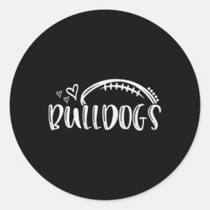 Football Bulldogs School Sports Fan Team Spirit Classic Round Sticker