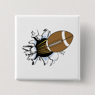 Football Burst T-shirts and Gifts 2 Inch Square Button