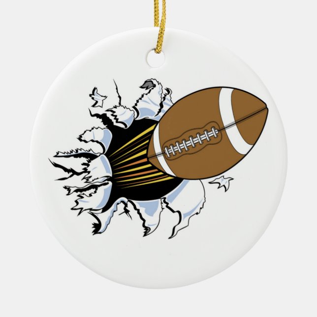 Football Burst T-shirts and Gifts Ceramic Ornament (Front)