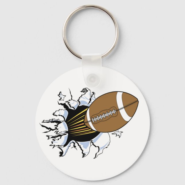 Football Burst T-shirts and Gifts Keychain (Front)