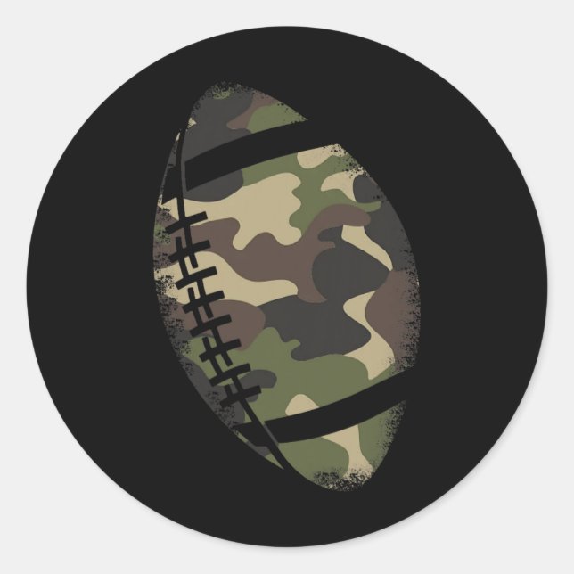 Football Camouflage Gift College Team Coach Camo  Classic Round Sticker (Front)