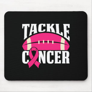 Football Cancer Breast Awareness Tackle Pink Ribbo Mouse Pad